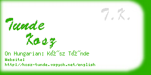 tunde kosz business card